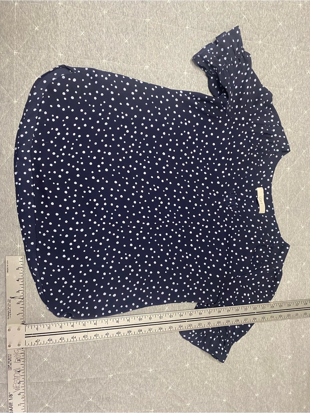 LOFT Polka Dot Blouse in Blue & White Size Medium Like New